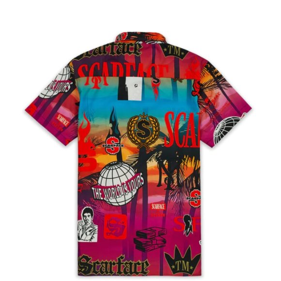 New Reason X Scarface Tony Montana 80's Button Up Dress Shirt Men's - Picture 2 of 2